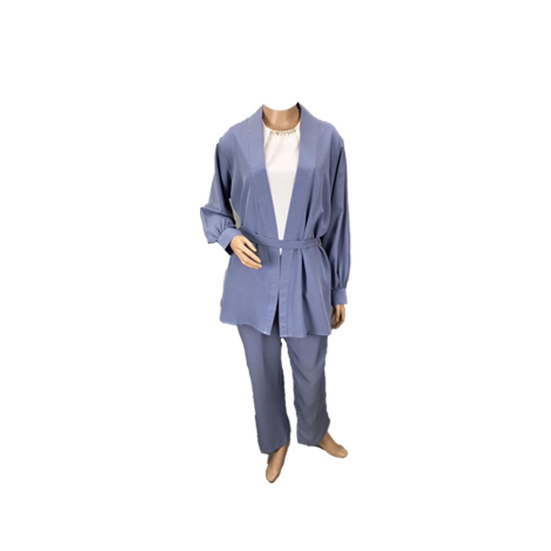 Belted Cardigan and Elastic Pocket Buttoned Pants
